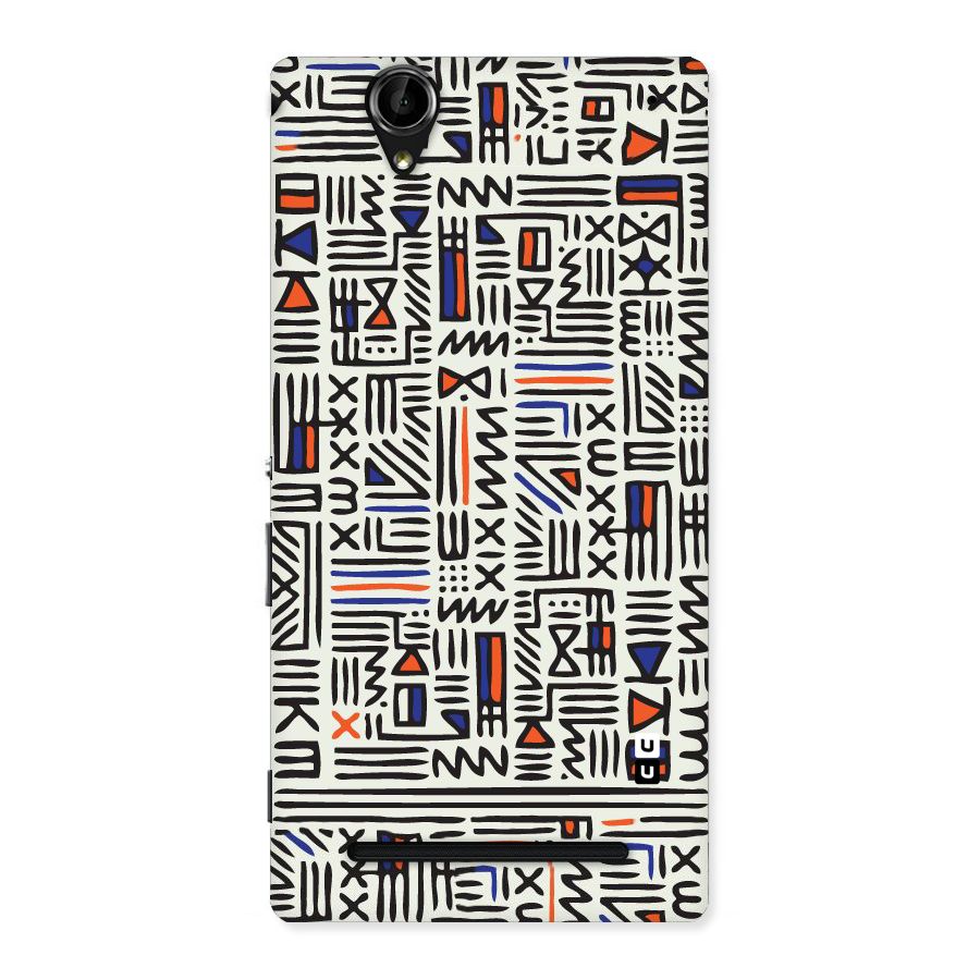 Orange Blue Number Back Case for Sony Xperia T2