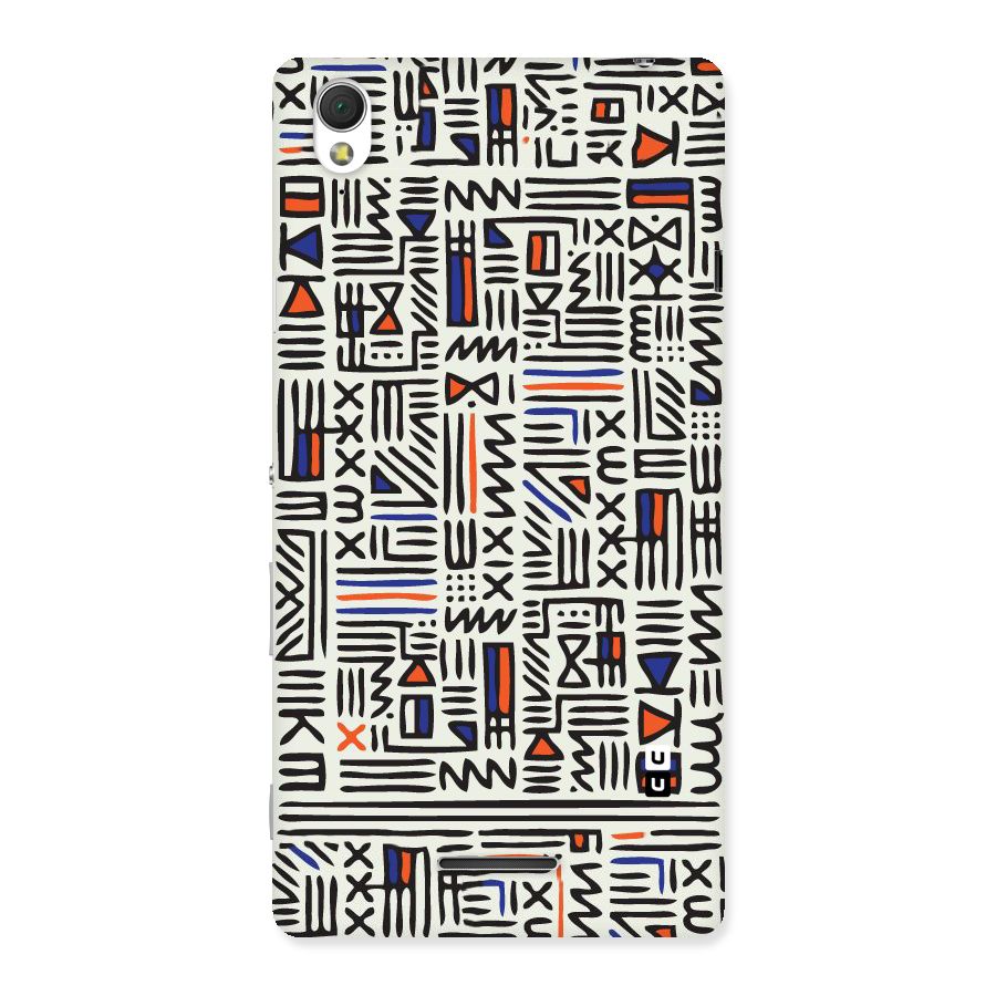 Orange Blue Number Back Case for Sony Xperia T3