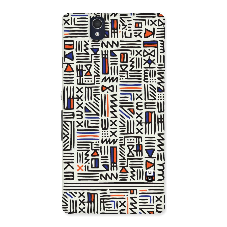 Orange Blue Number Back Case for Sony Xperia Z