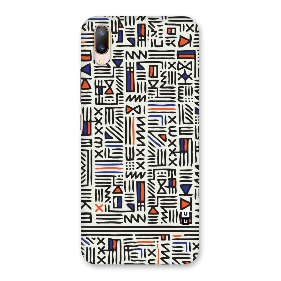 Orange Blue Number Back Case for Vivo V11 Pro