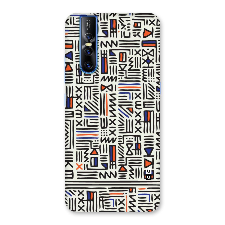 Orange Blue Number Back Case for Vivo V15 Pro