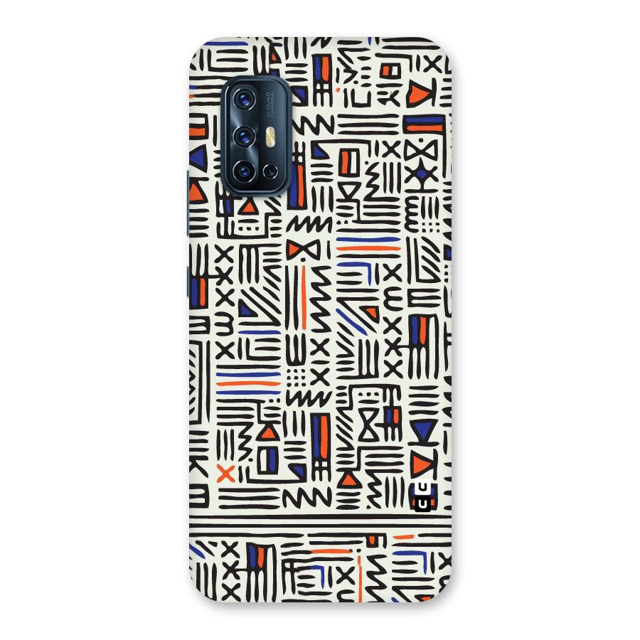 Orange Blue Number Back Case for Vivo V17