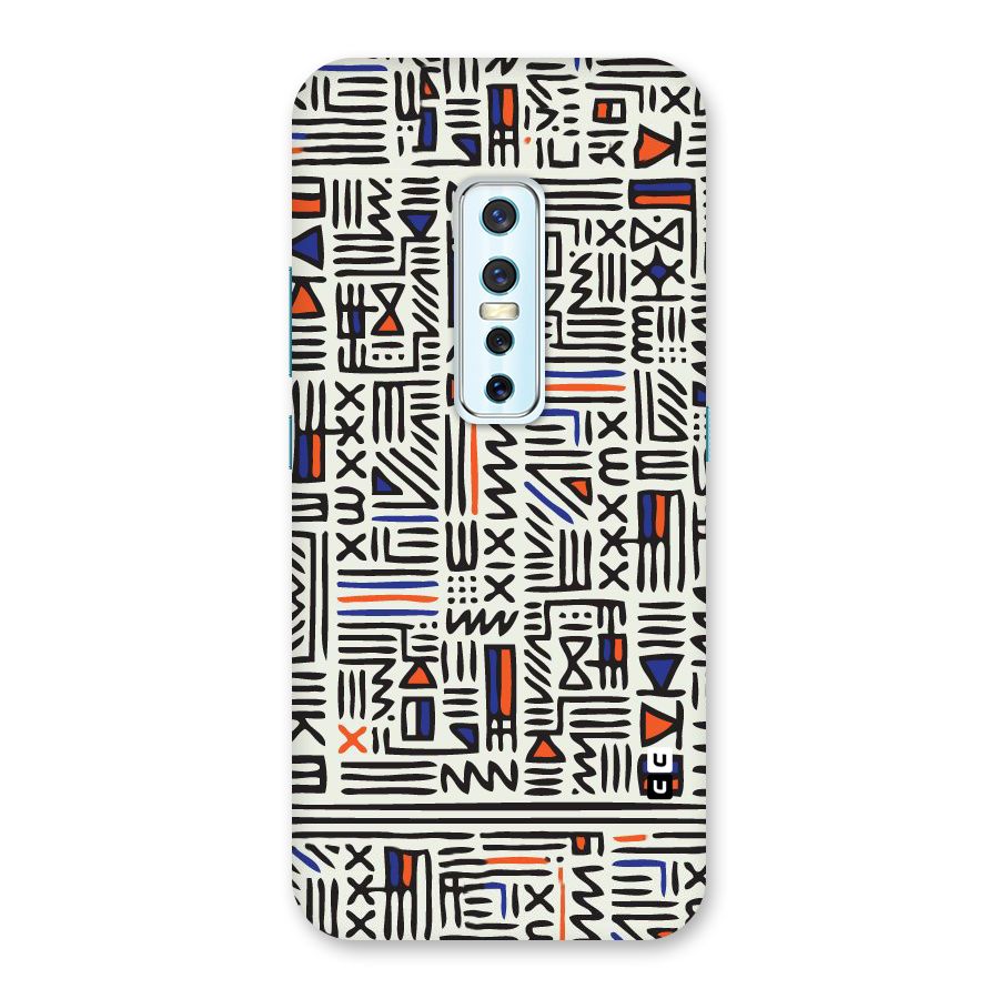 Orange Blue Number Back Case for Vivo V17 Pro