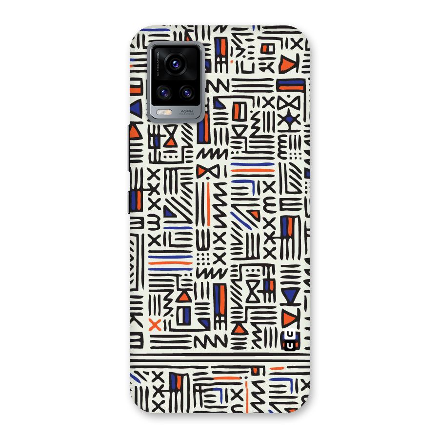 Orange Blue Number Back Case for Vivo V20