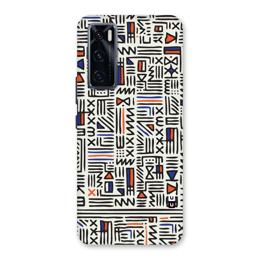 Orange Blue Number Back Case for Vivo V20 SE