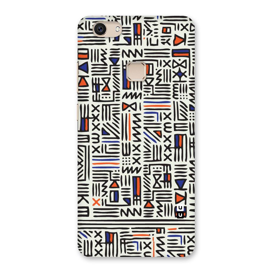 Orange Blue Number Back Case for Vivo V7
