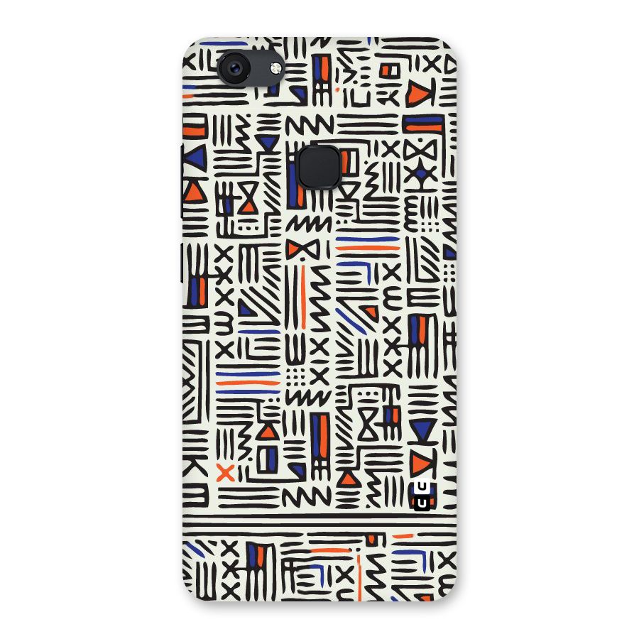 Orange Blue Number Back Case for Vivo V7 Plus