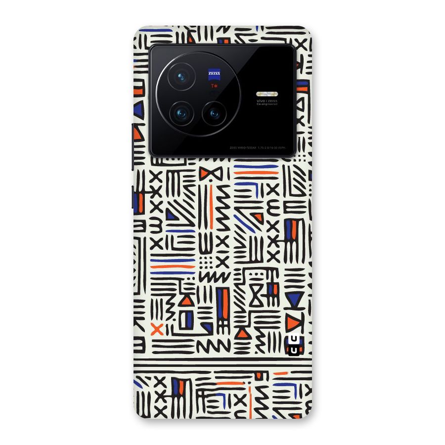 Orange Blue Number Back Case for Vivo X80