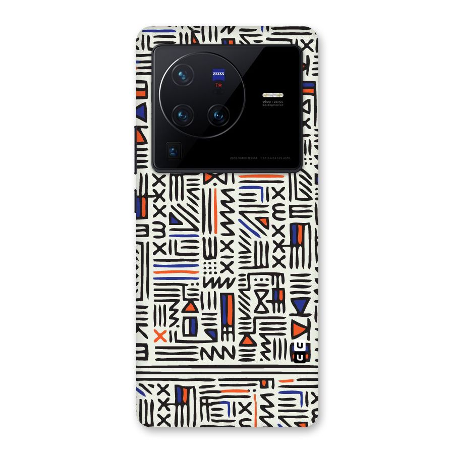 Orange Blue Number Back Case for Vivo X80 Pro