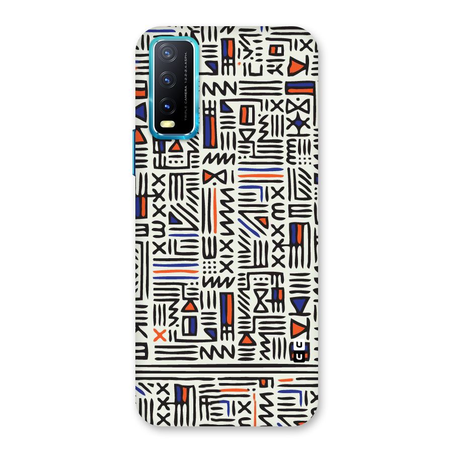 Orange Blue Number Back Case for Vivo Y20