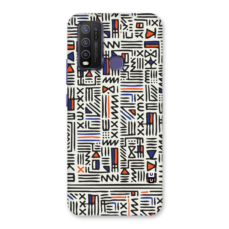 Orange Blue Number Back Case for Vivo Y50