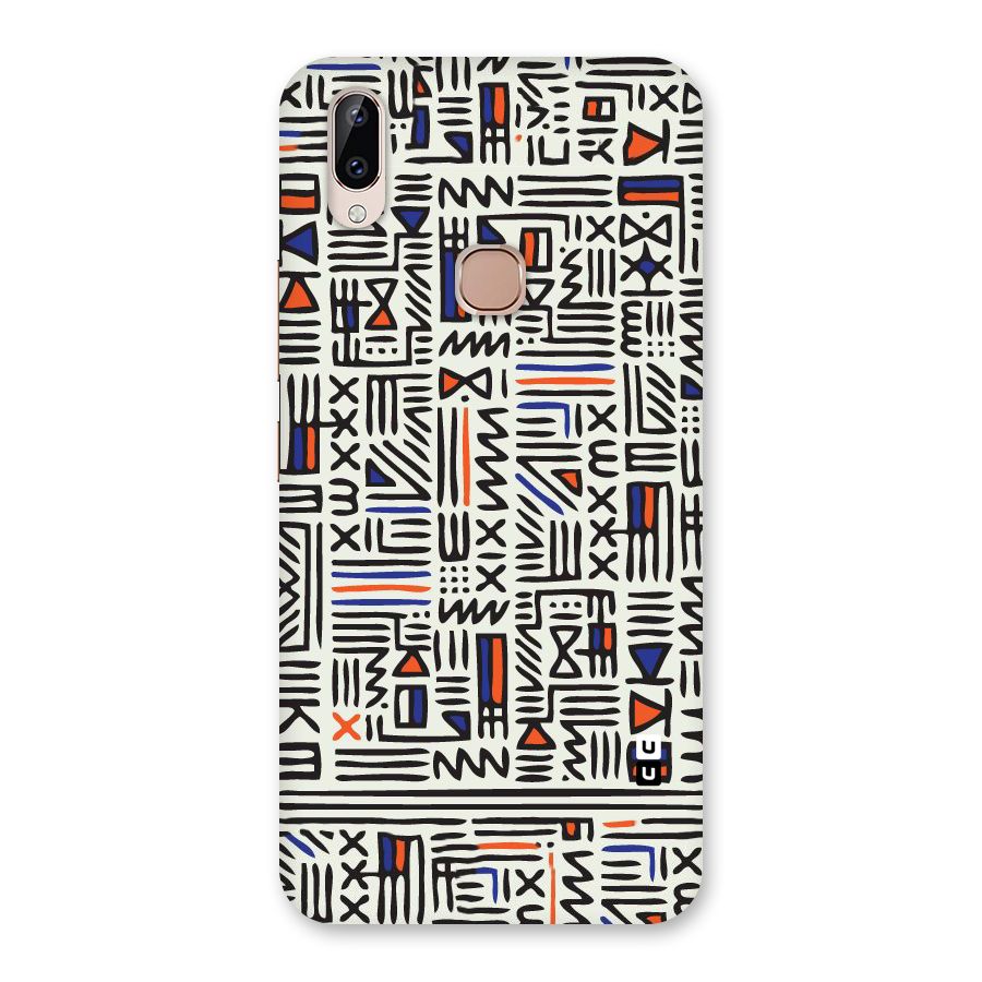 Orange Blue Number Back Case for Vivo Y83 Pro