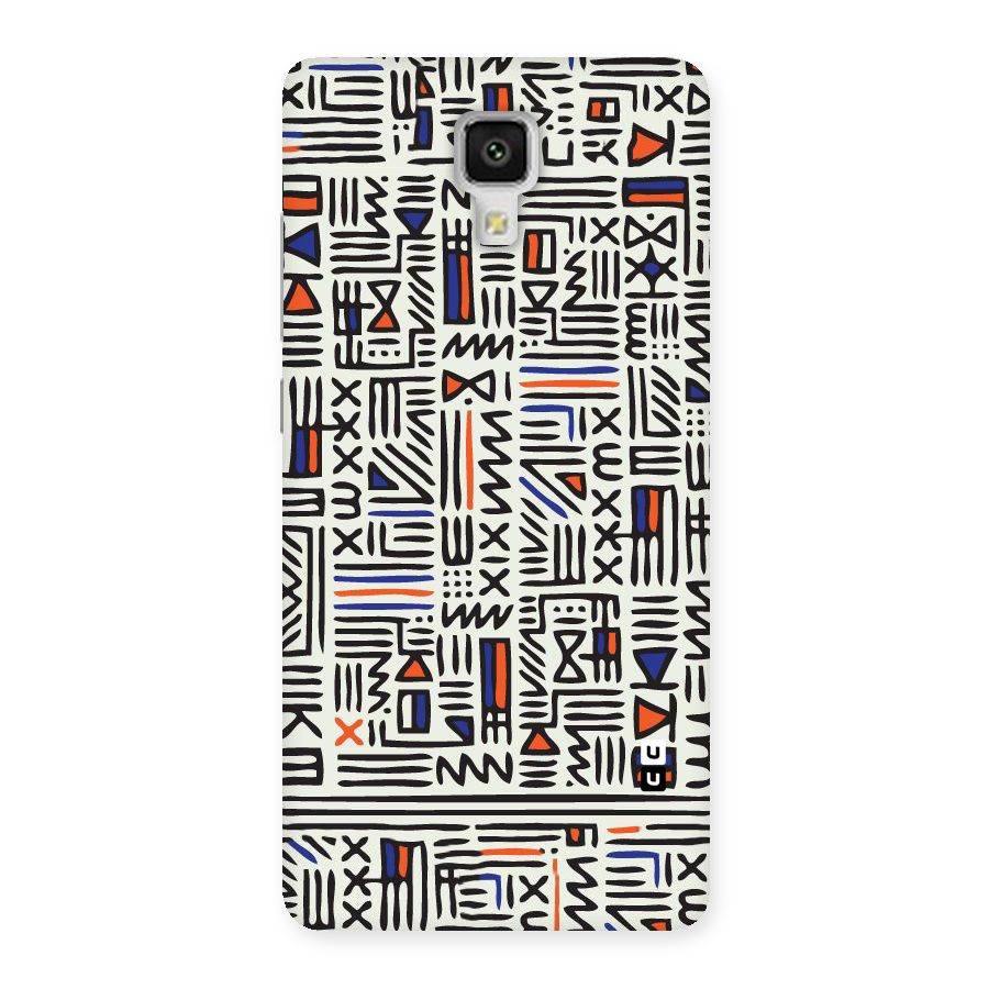 Orange Blue Number Back Case for Xiaomi Mi 4