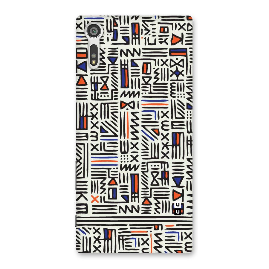 Orange Blue Number Back Case for Xperia XZ