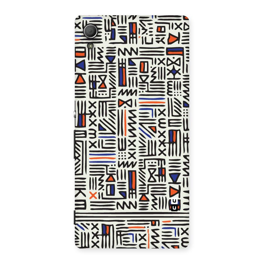 Orange Blue Number Back Case for Xperia Z4