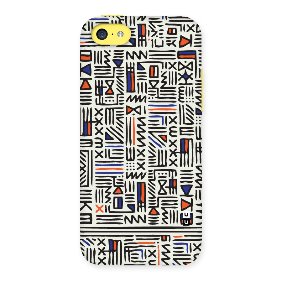 Orange Blue Number Back Case for iPhone 5C