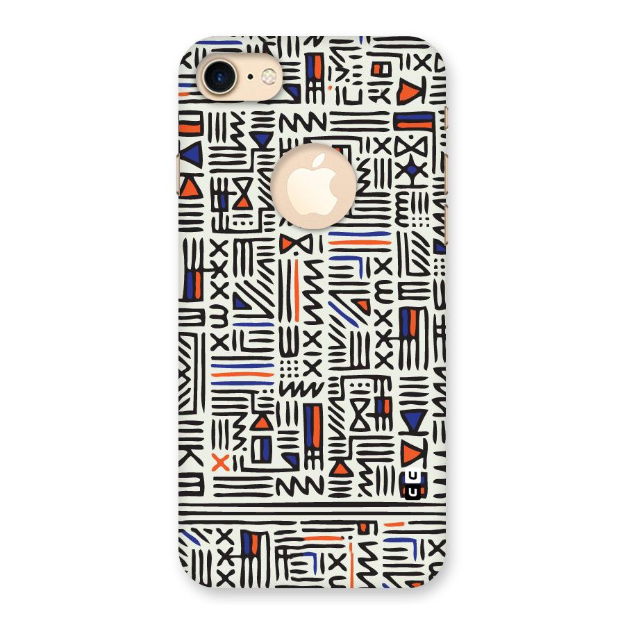 Orange Blue Number Back Case for iPhone 7 Logo Cut
