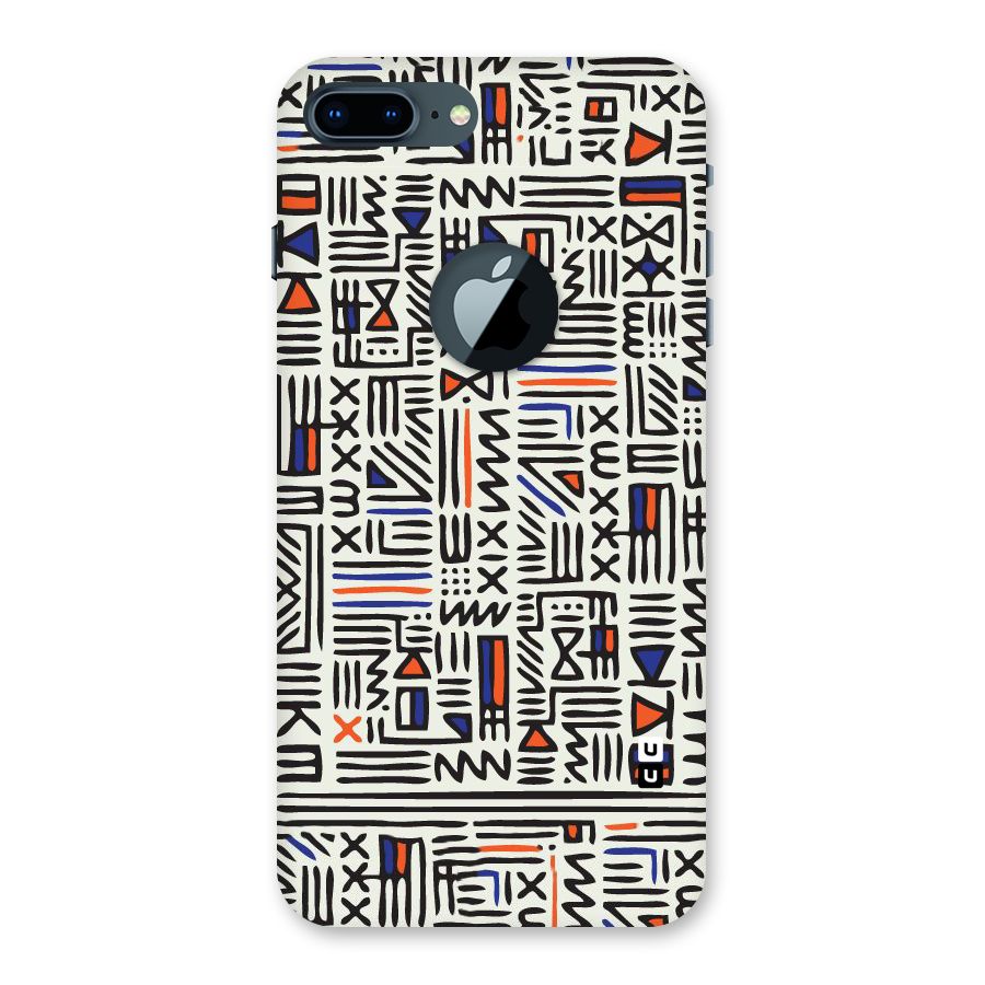 Orange Blue Number Back Case for iPhone 7 Plus Logo Cut