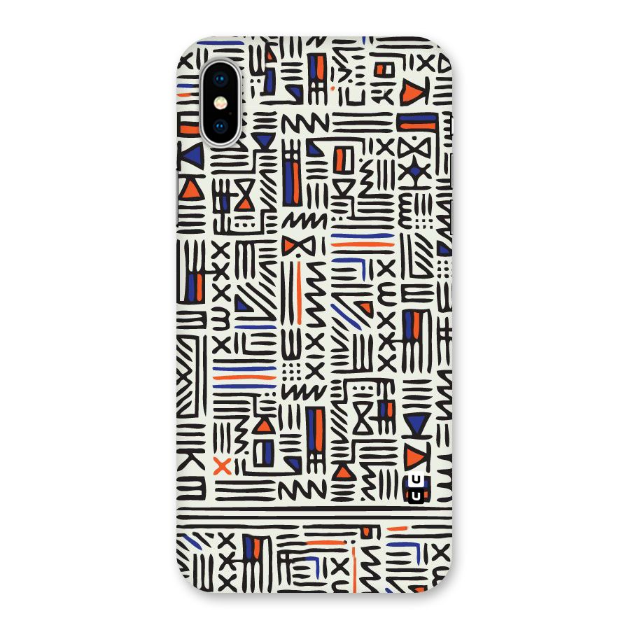 Orange Blue Number Back Case for iPhone XS