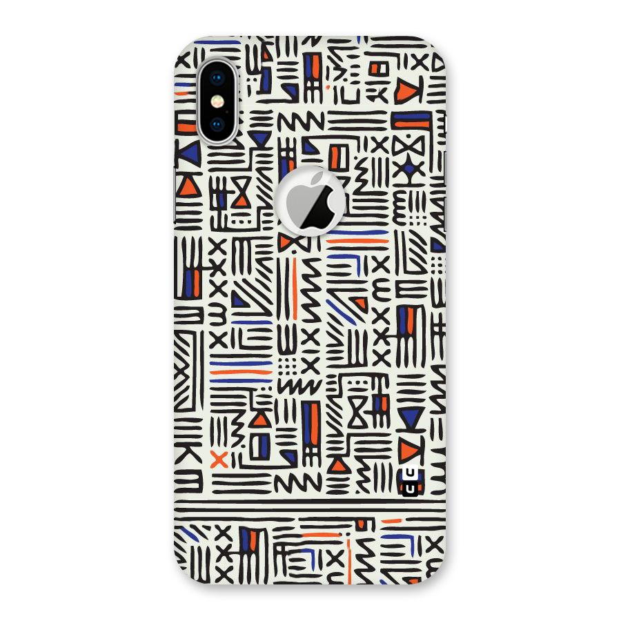 Orange Blue Number Back Case for iPhone XS Logo Cut
