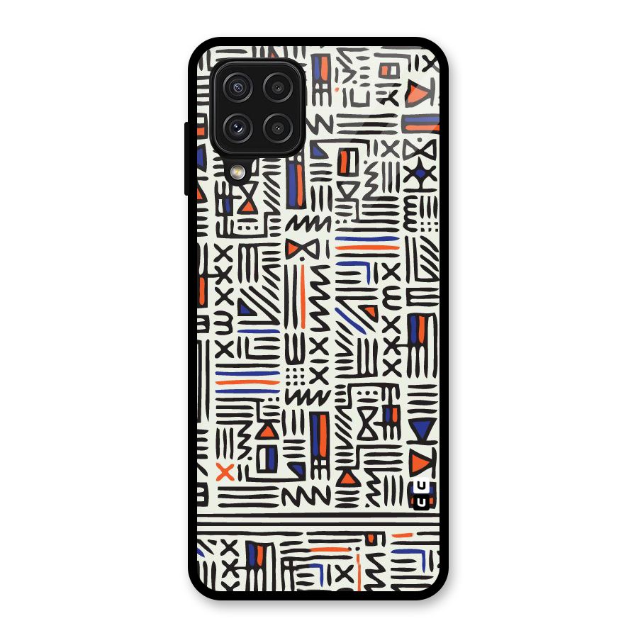 Orange Blue Number Glass Back Case for Galaxy A22 4G