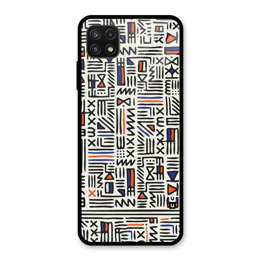 Orange Blue Number Glass Back Case for Galaxy A22 5G