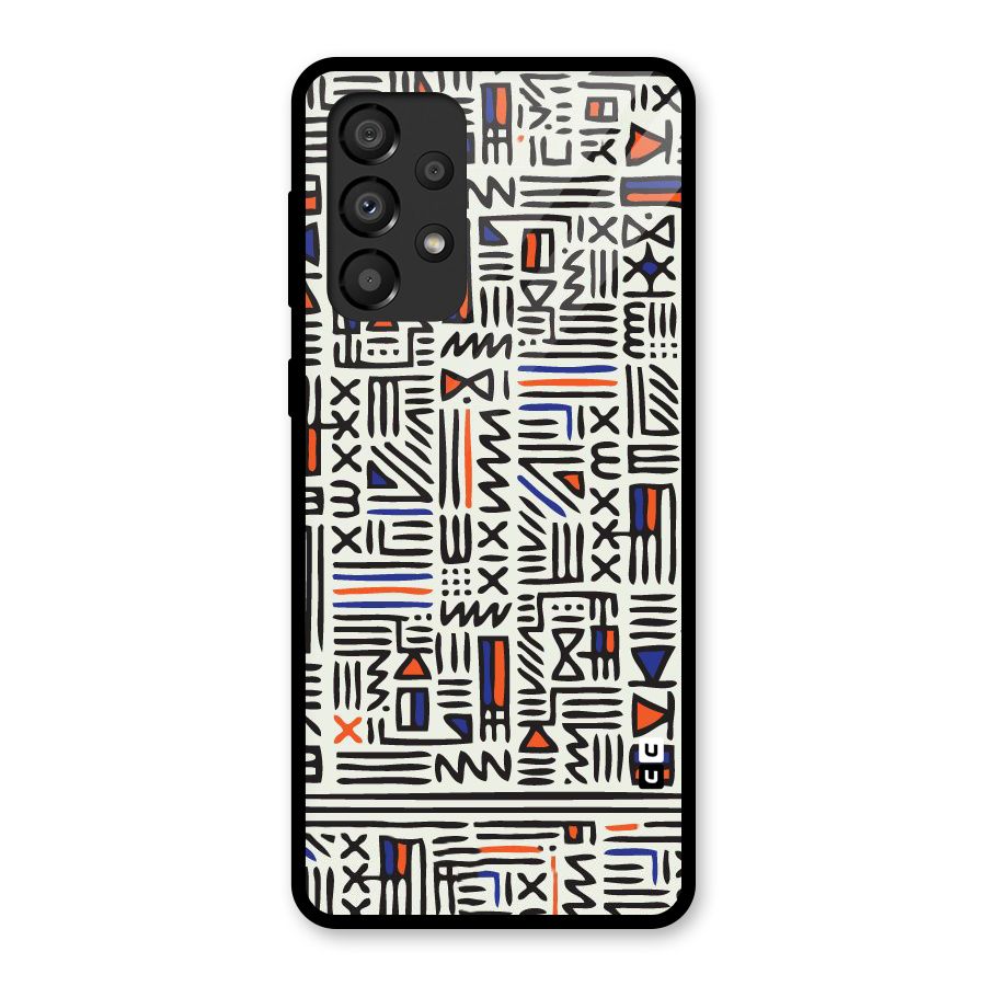 Orange Blue Number Glass Back Case for Galaxy A33 5G