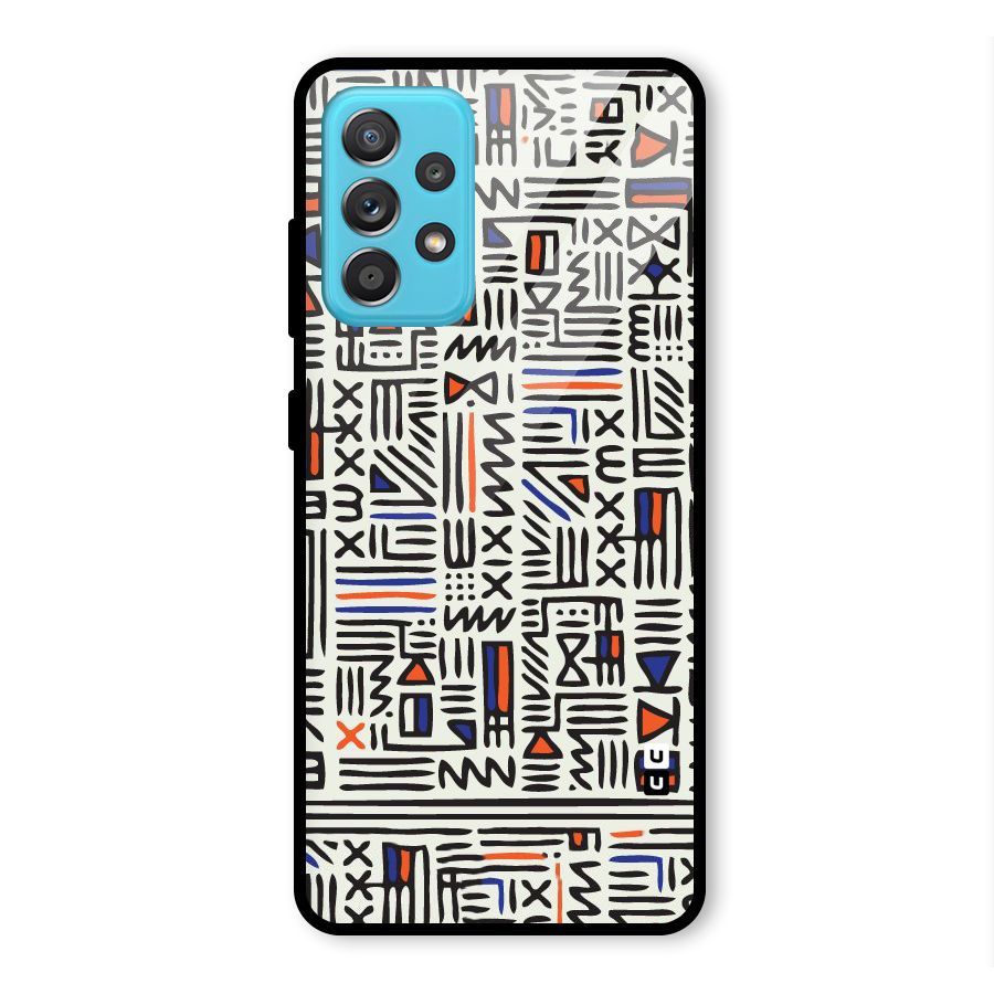 Orange Blue Number Glass Back Case for Galaxy A52s 5G