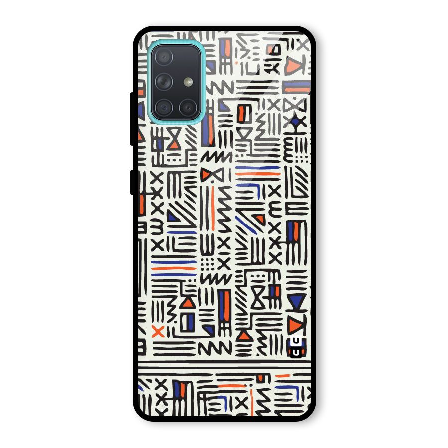 Orange Blue Number Glass Back Case for Galaxy A71