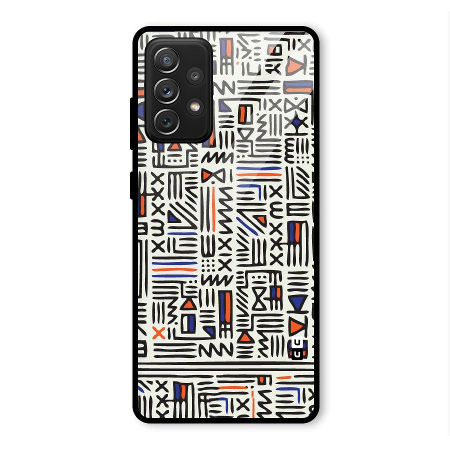 Orange Blue Number Glass Back Case for Galaxy A72