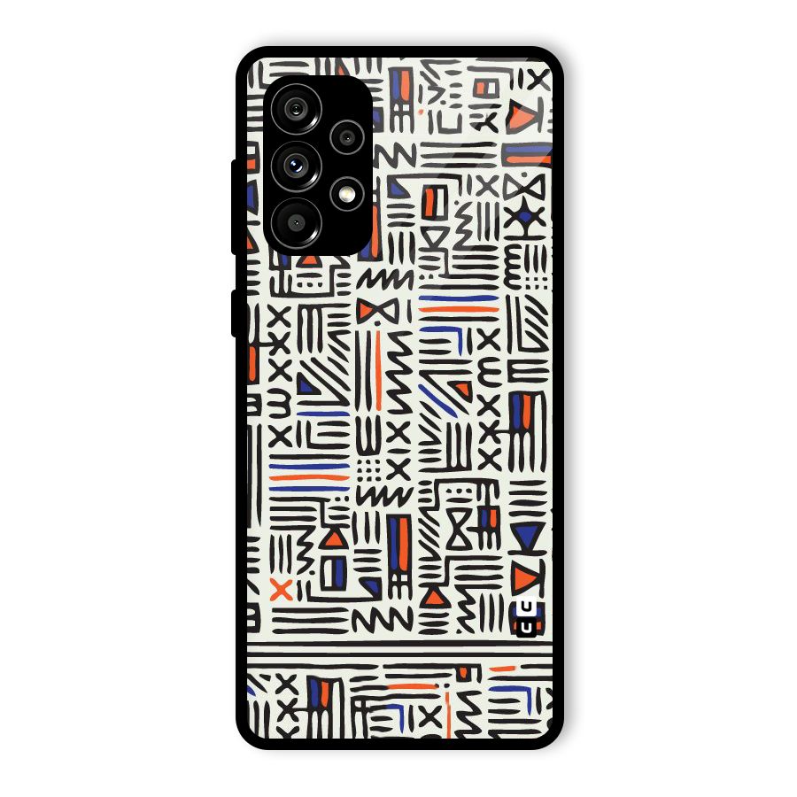Orange Blue Number Glass Back Case for Galaxy A73 5G