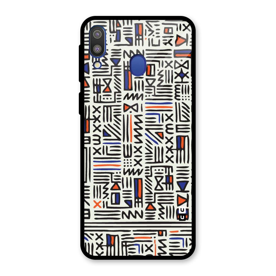 Orange Blue Number Glass Back Case for Galaxy M20
