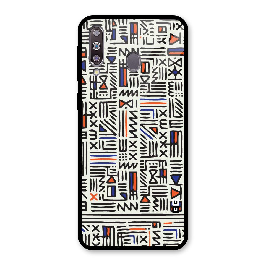 Orange Blue Number Glass Back Case for Galaxy M30