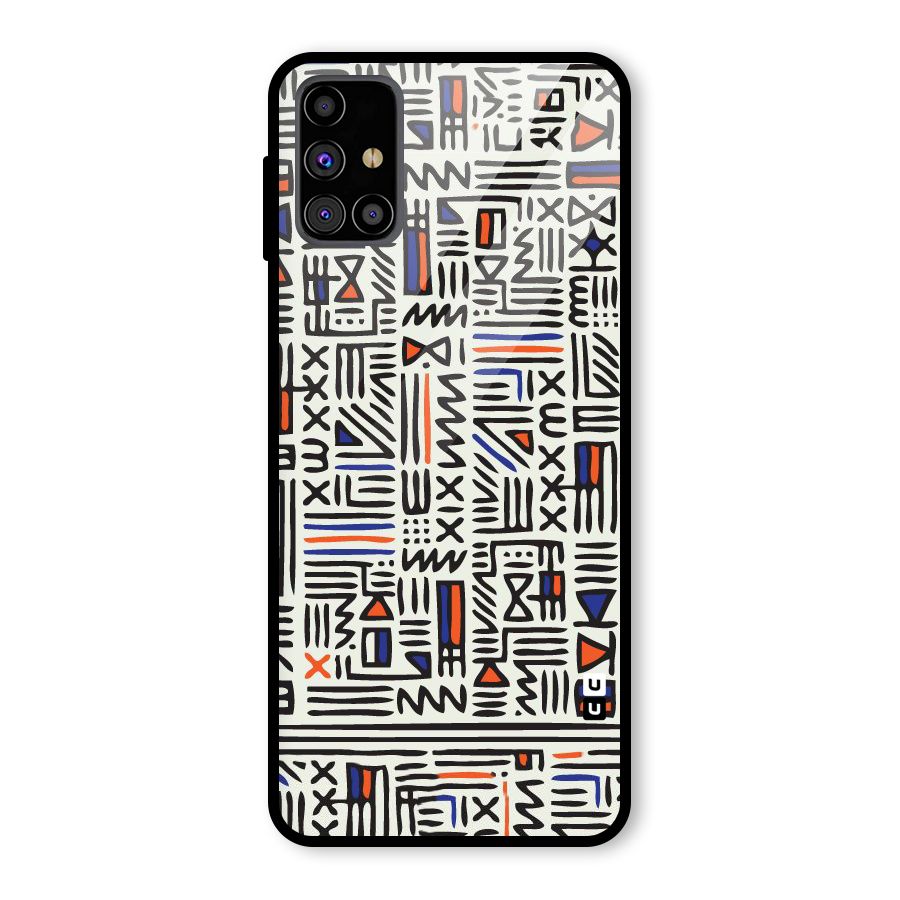 Orange Blue Number Glass Back Case for Galaxy M31s