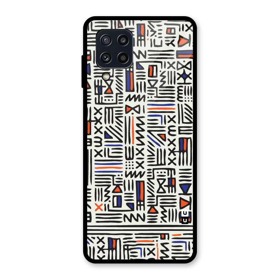 Orange Blue Number Glass Back Case for Galaxy M32