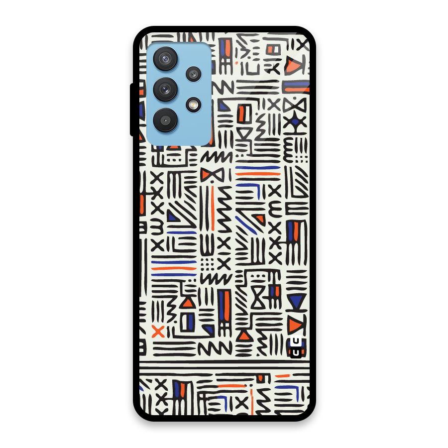 Orange Blue Number Glass Back Case for Galaxy M32 5G