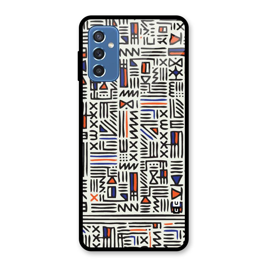 Orange Blue Number Glass Back Case for Galaxy M52 5G