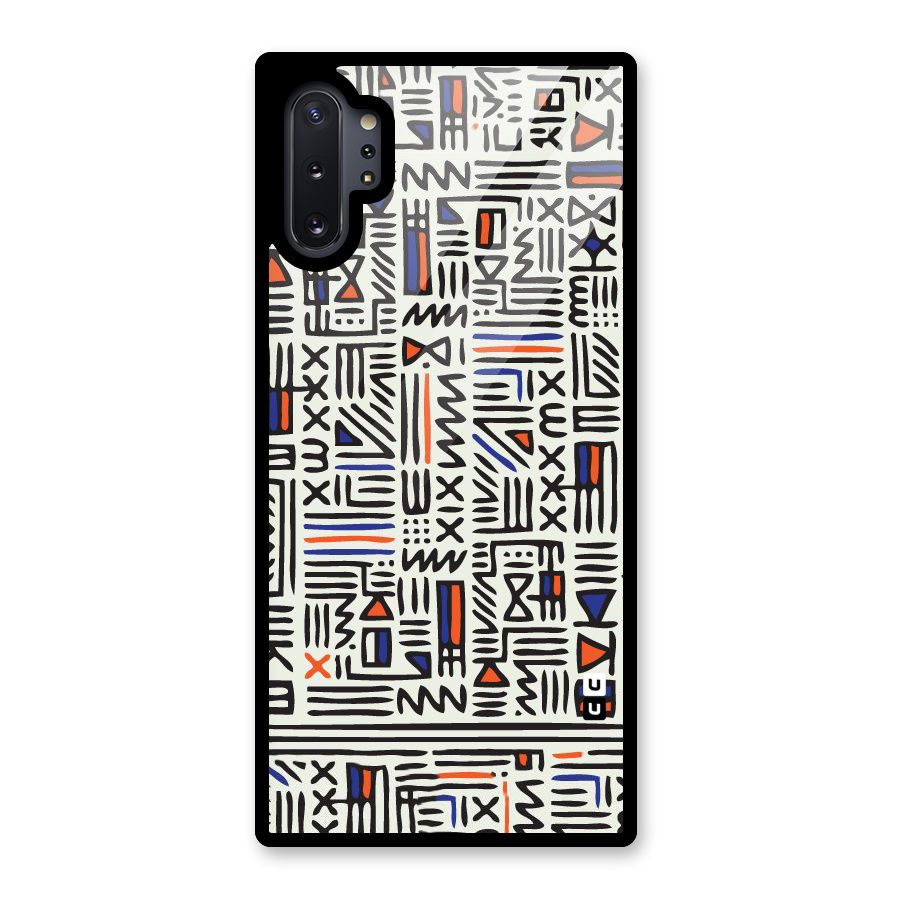 Orange Blue Number Glass Back Case for Galaxy Note 10 Plus