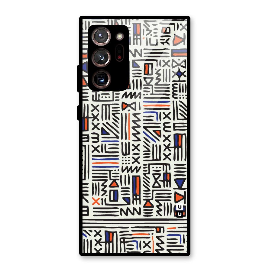 Orange Blue Number Glass Back Case for Galaxy Note 20 Ultra