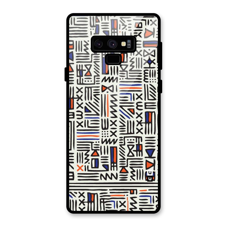 Orange Blue Number Glass Back Case for Galaxy Note 9