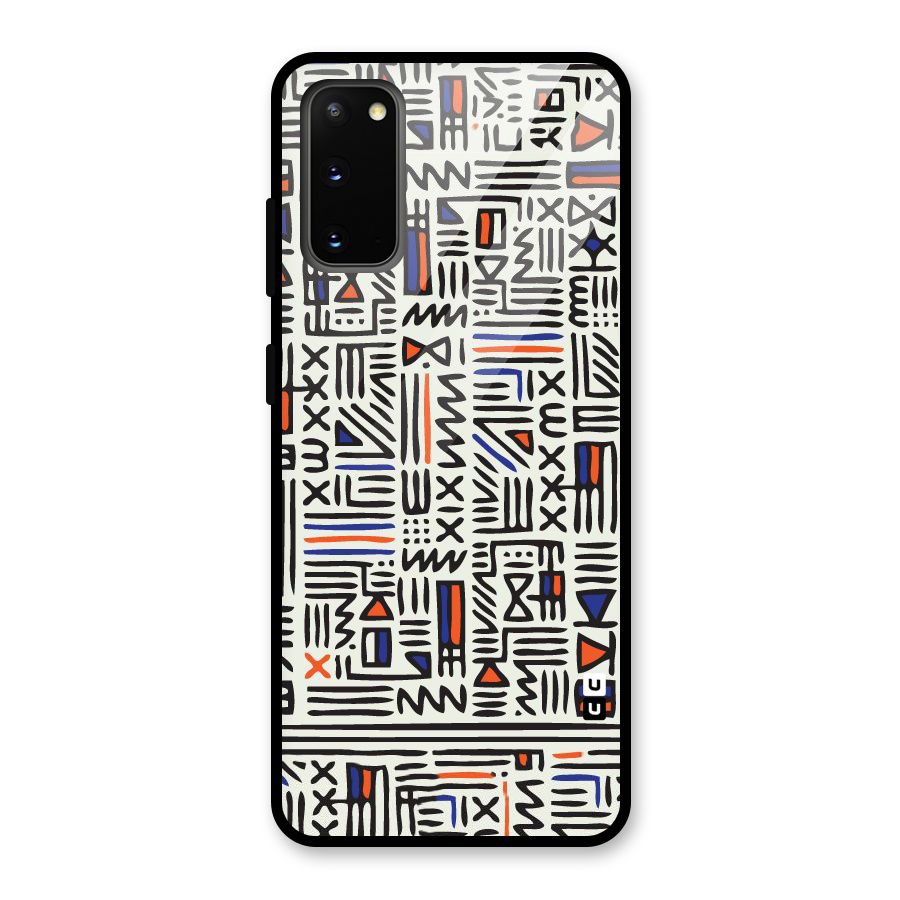 Orange Blue Number Glass Back Case for Galaxy S20