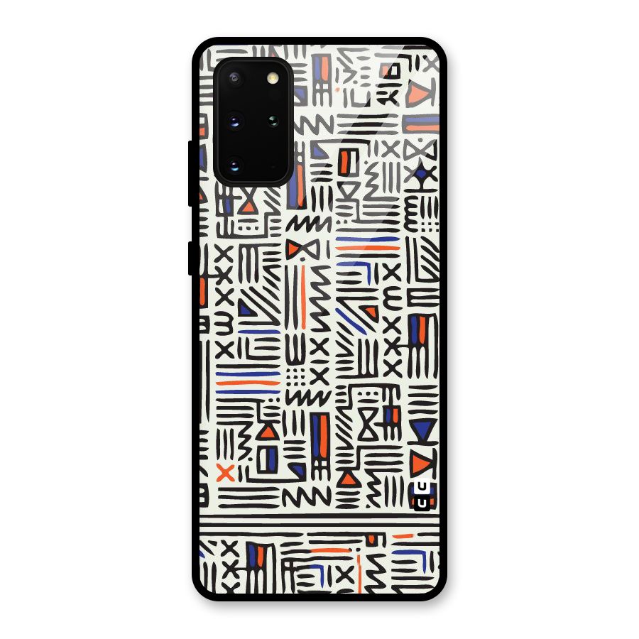 Orange Blue Number Glass Back Case for Galaxy S20 Plus