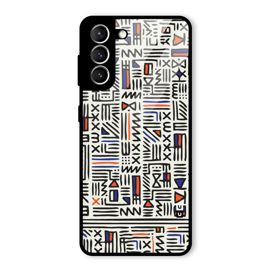 Orange Blue Number Glass Back Case for Galaxy S21 5G