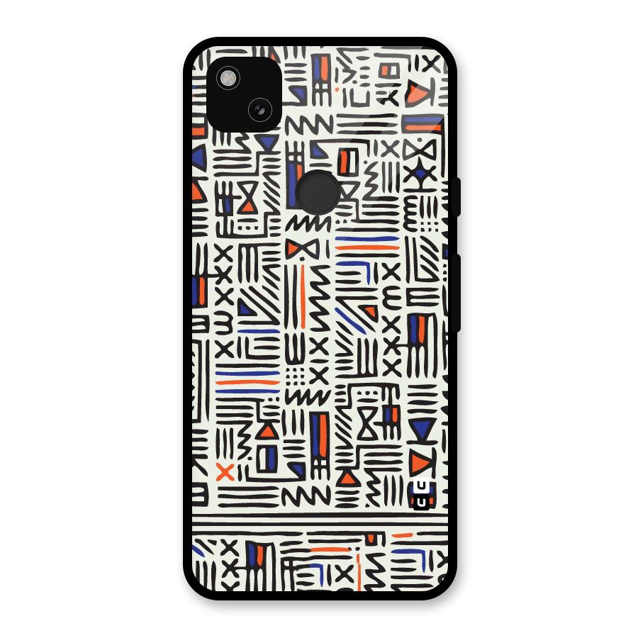 Orange Blue Number Glass Back Case for Google Pixel 4a