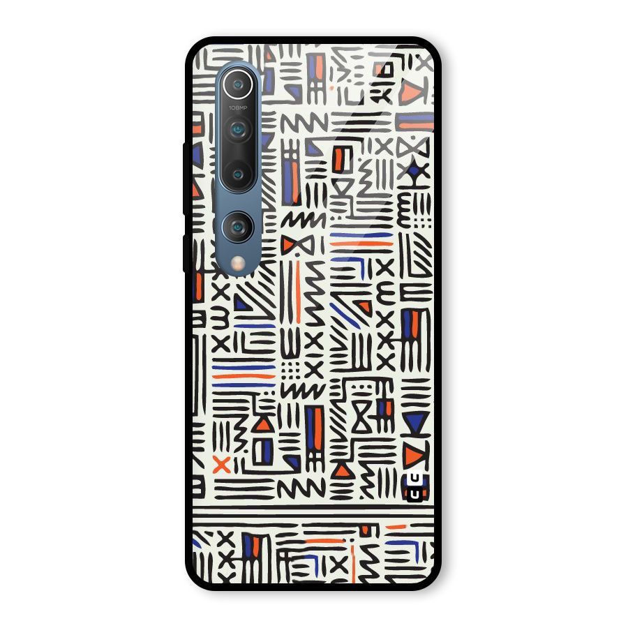 Orange Blue Number Glass Back Case for Mi 10
