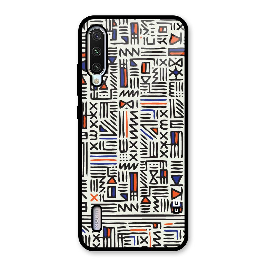 Orange Blue Number Glass Back Case for Mi A3