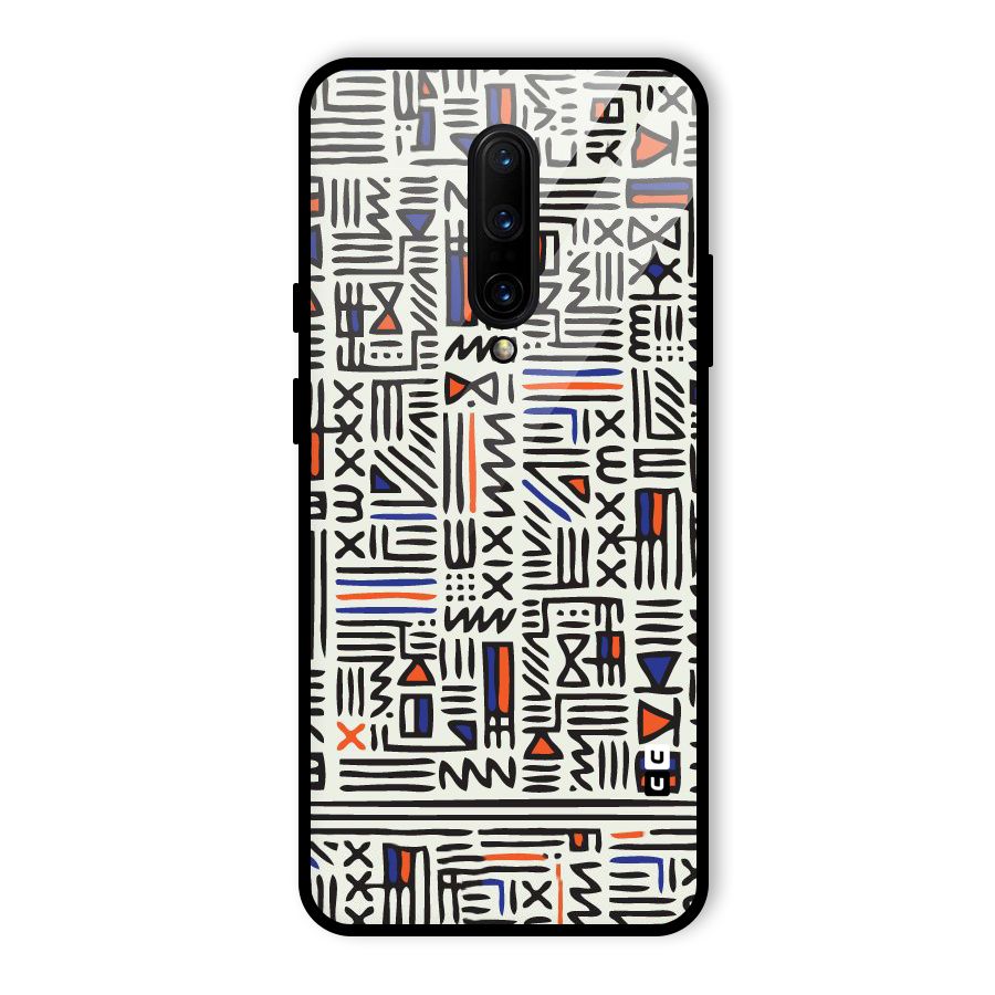 Orange Blue Number Glass Back Case for OnePlus 7 Pro