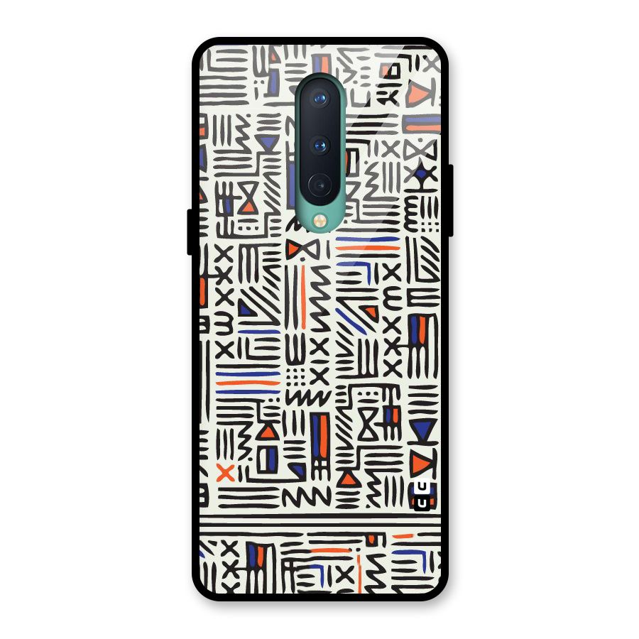 Orange Blue Number Glass Back Case for OnePlus 8