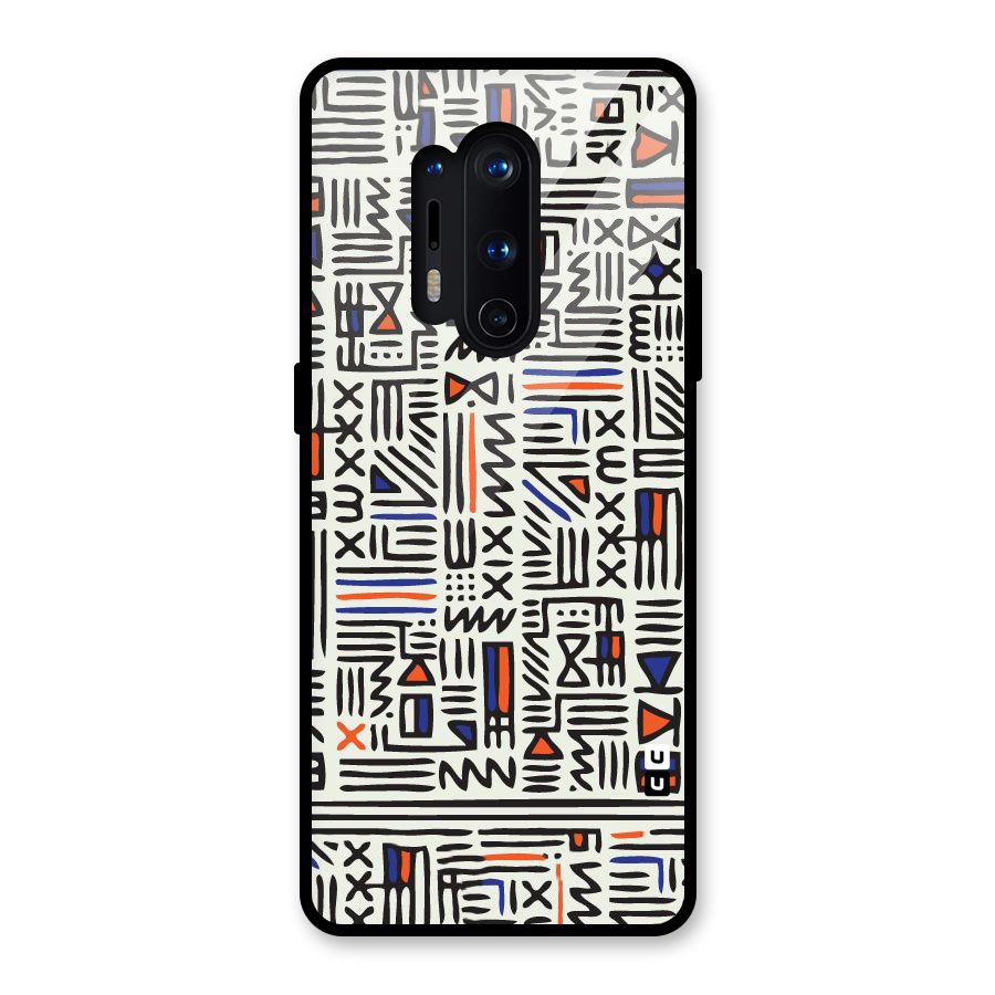 Orange Blue Number Glass Back Case for OnePlus 8 Pro