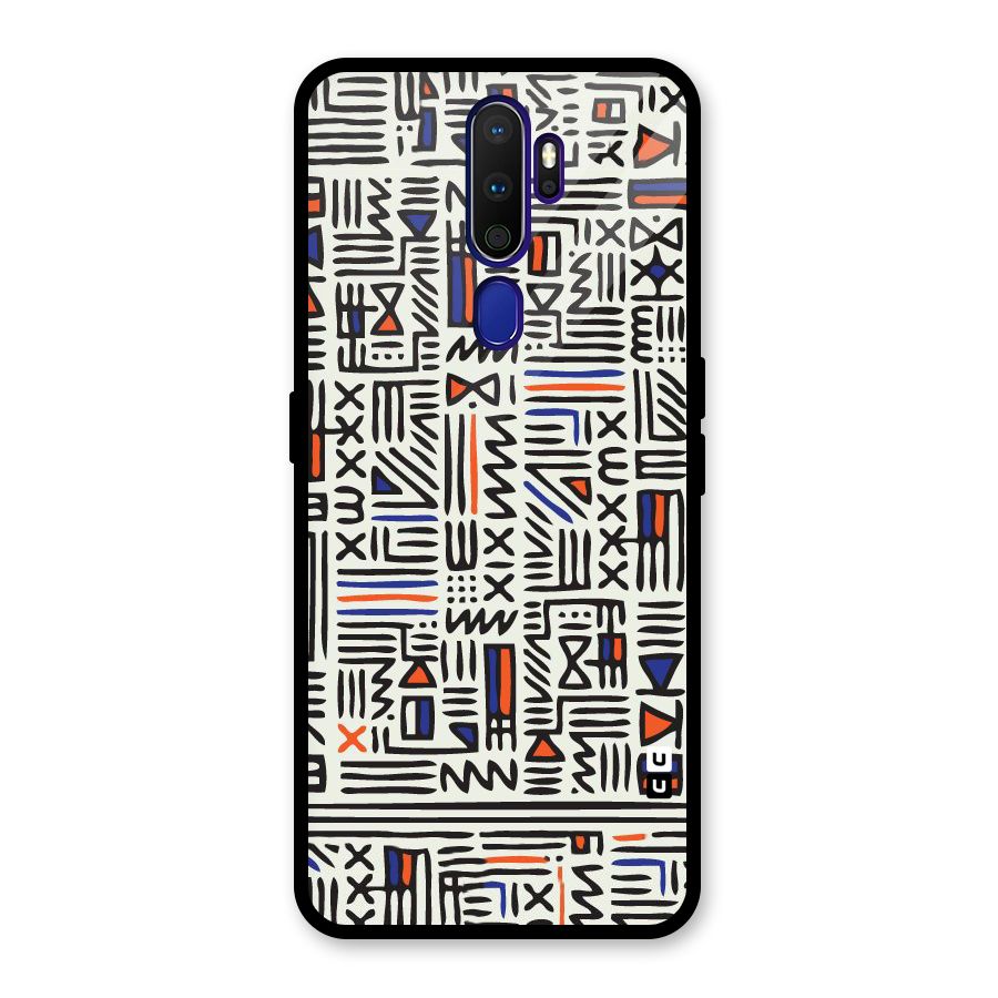 Orange Blue Number Glass Back Case for Oppo A9 (2020)